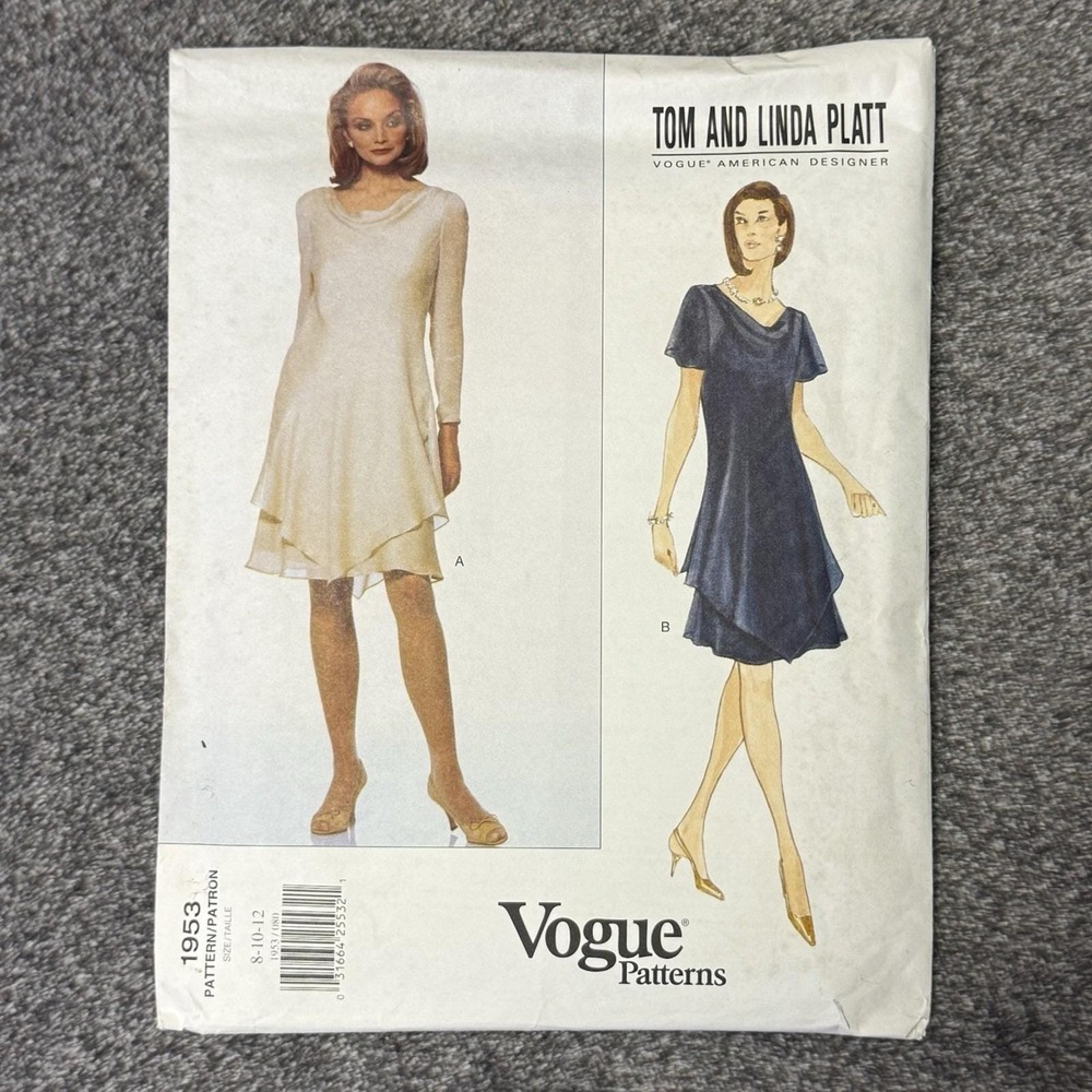 Vogue Patterns #1953 Tom & Linda Platt sz 8-10-12 UNCUT/FF‎ w/Label!!